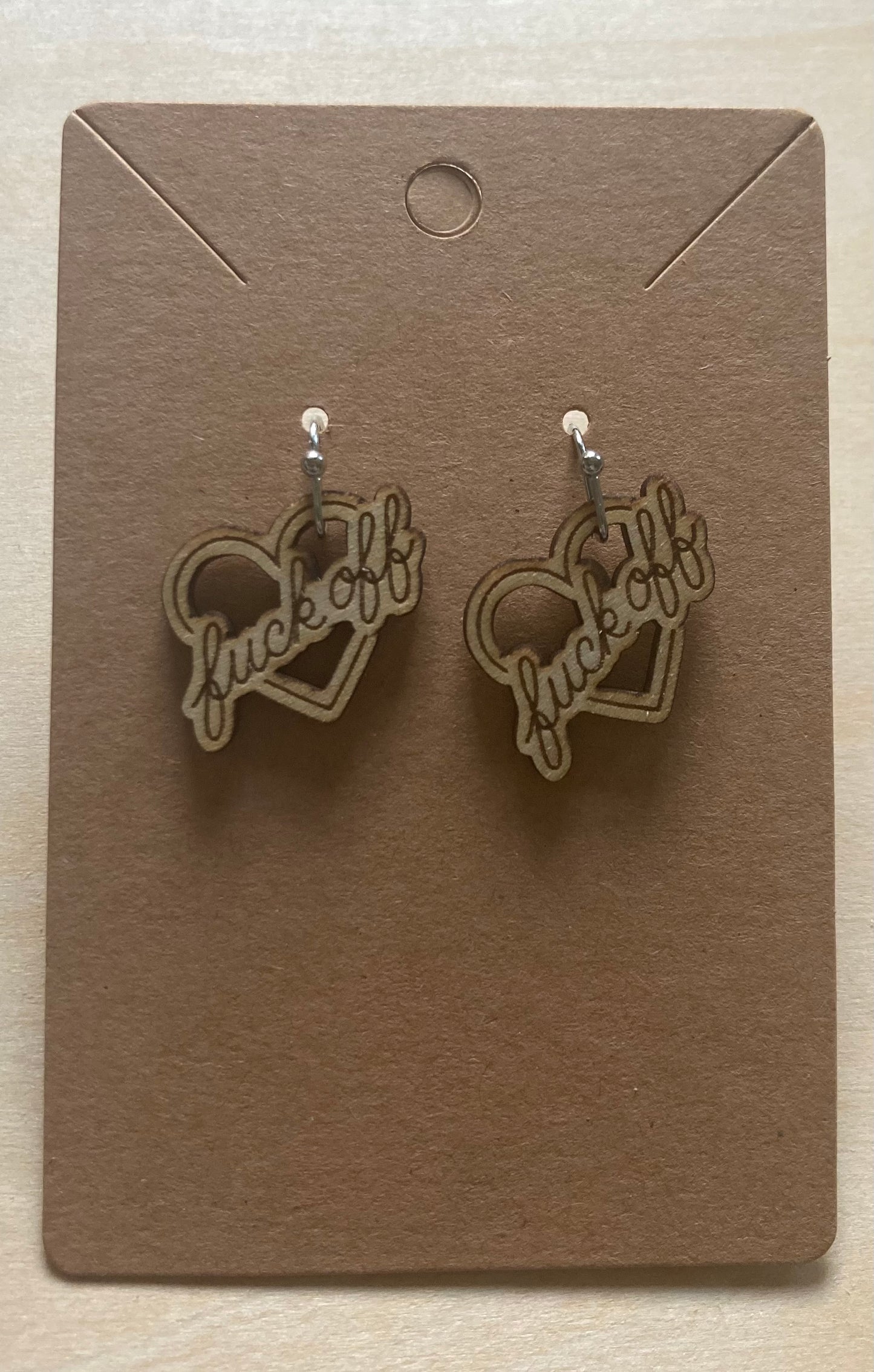 Fuck Off Heart Earrings