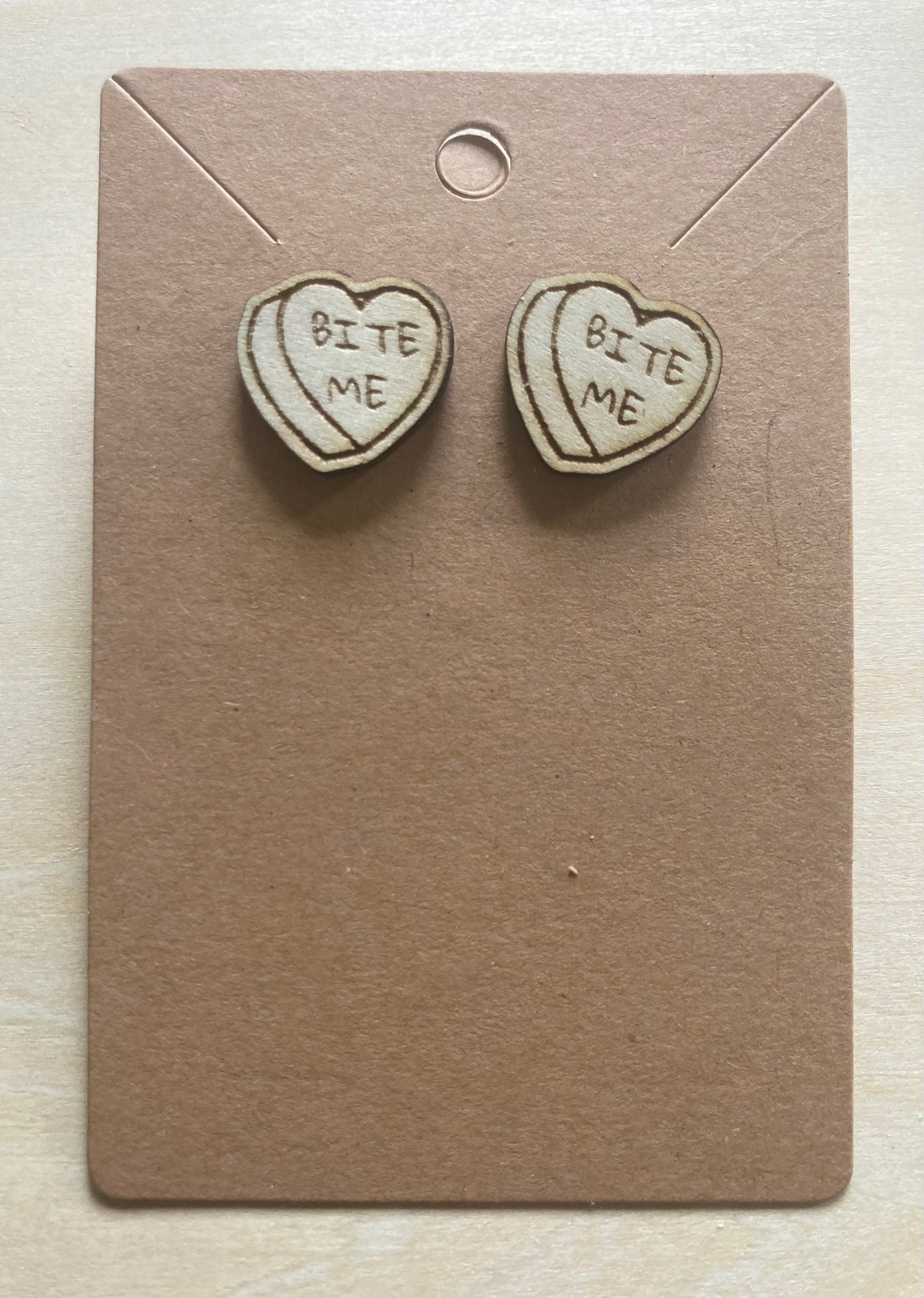 Bite Me Candy Heart Studs